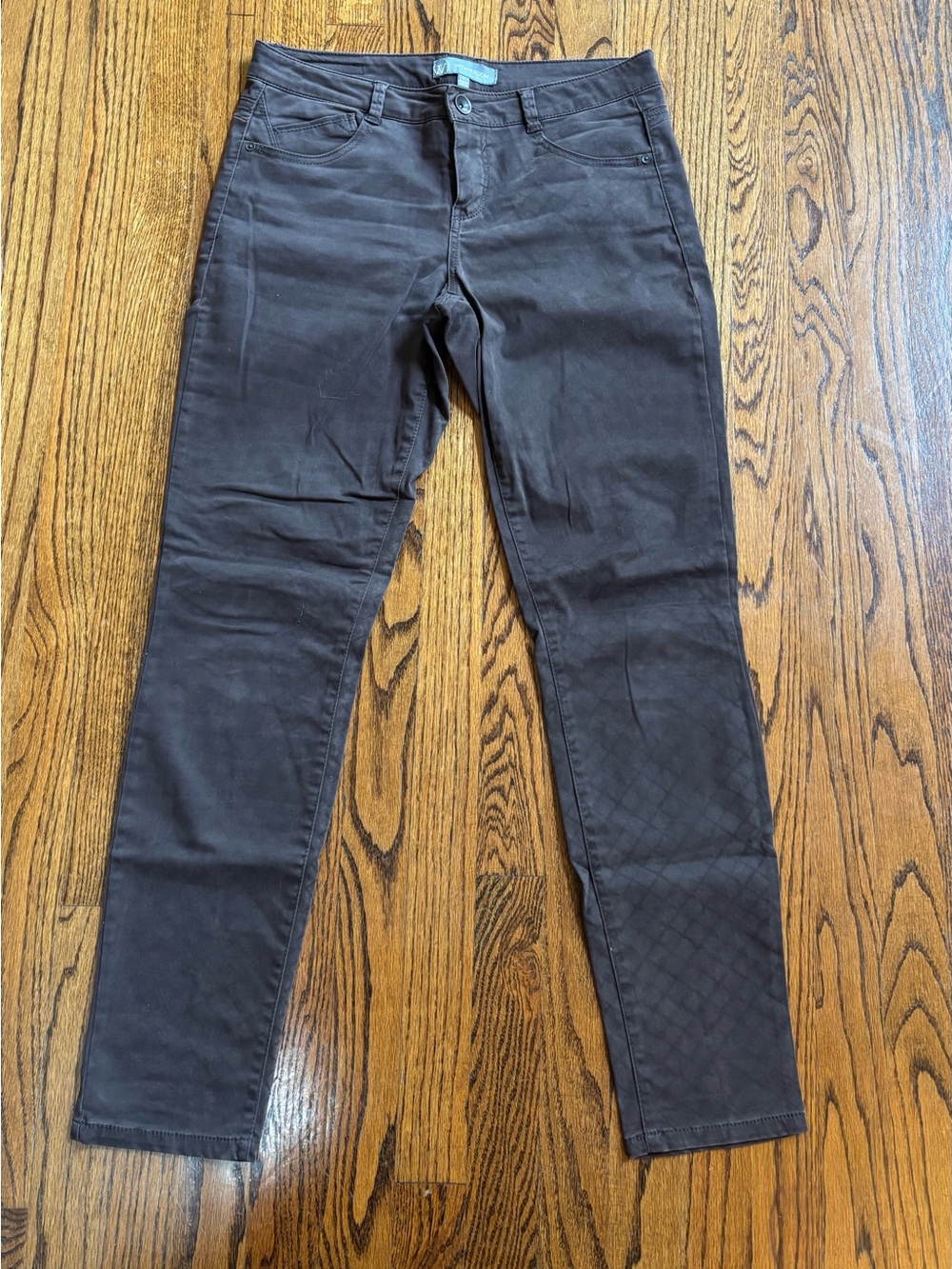 Wit & Wisdom Women’s Brown Skinny Pants Mid Rise Pockets Size 6